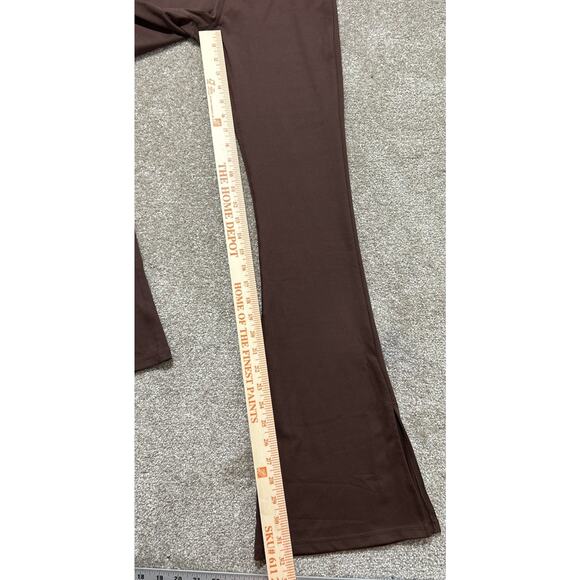 Wilo The Label Chocolate Brown Flare High Rise Leggings Medium - Picture 2 of 10